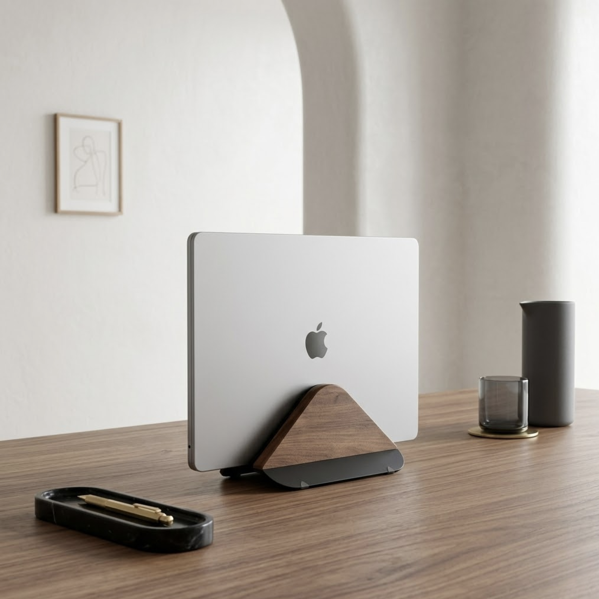 Support ordinateur portable vertical en bois | Atelier Desk