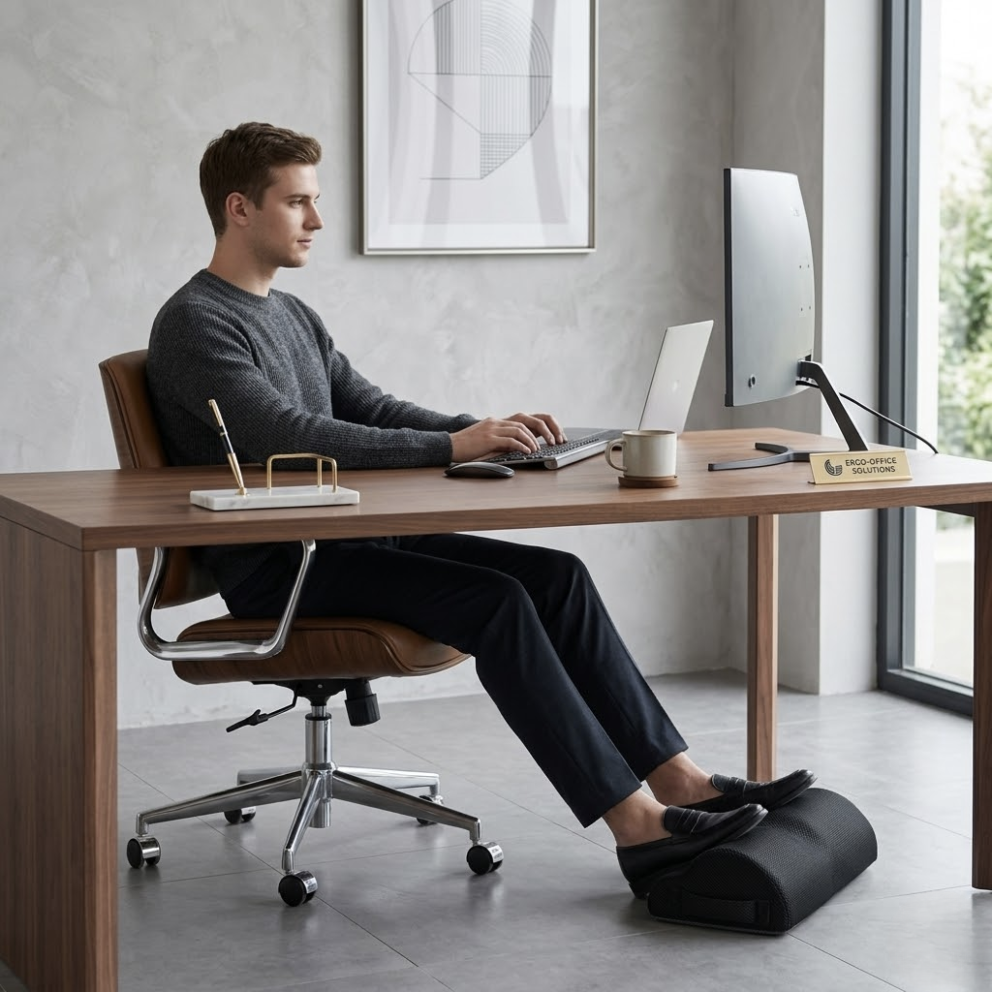 Repose-pieds bureau ergonomique confort | Atelier Desk