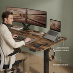 Bureau assis debout électrique avec rangement 180×80 cm | Atelier Desk