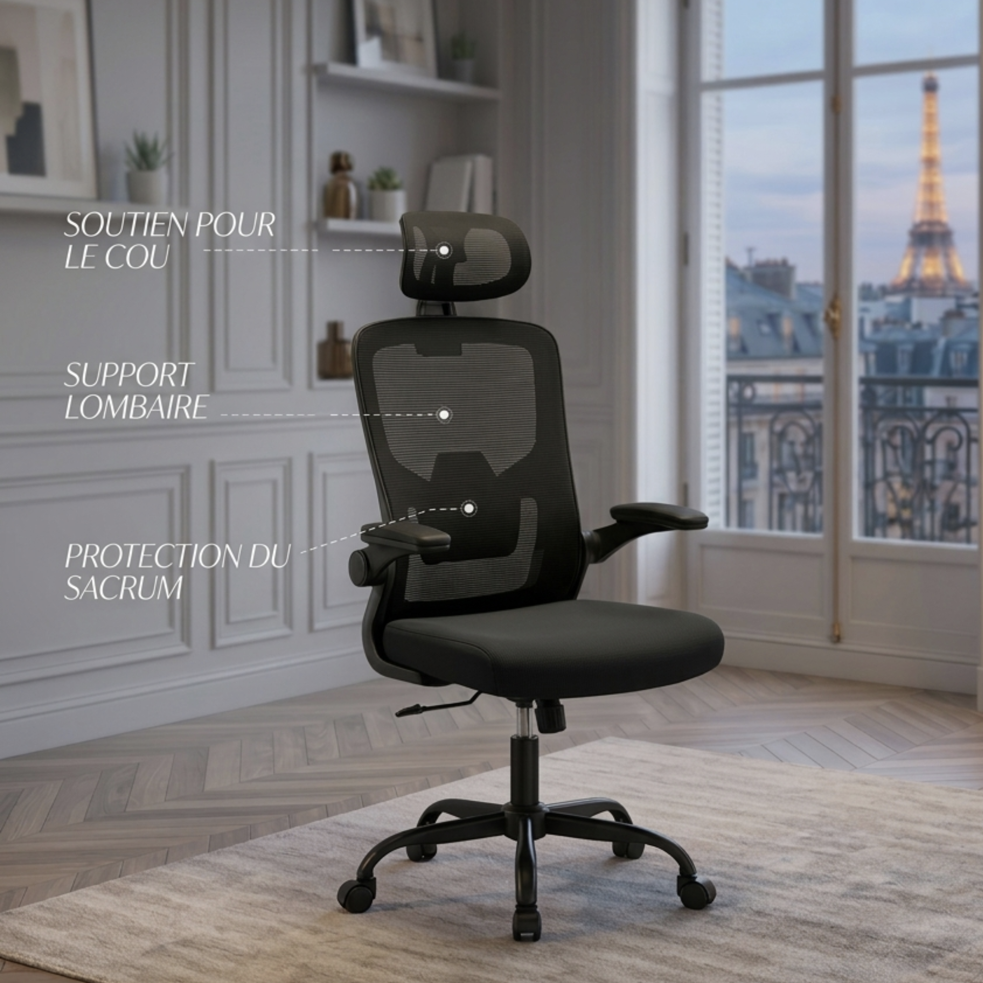 Chaise de bureau ergonomique avec appui-tête | Atelier Desk