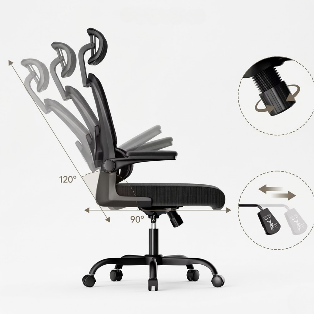 Chaise de bureau ergonomique avec appui-tête | Atelier Desk