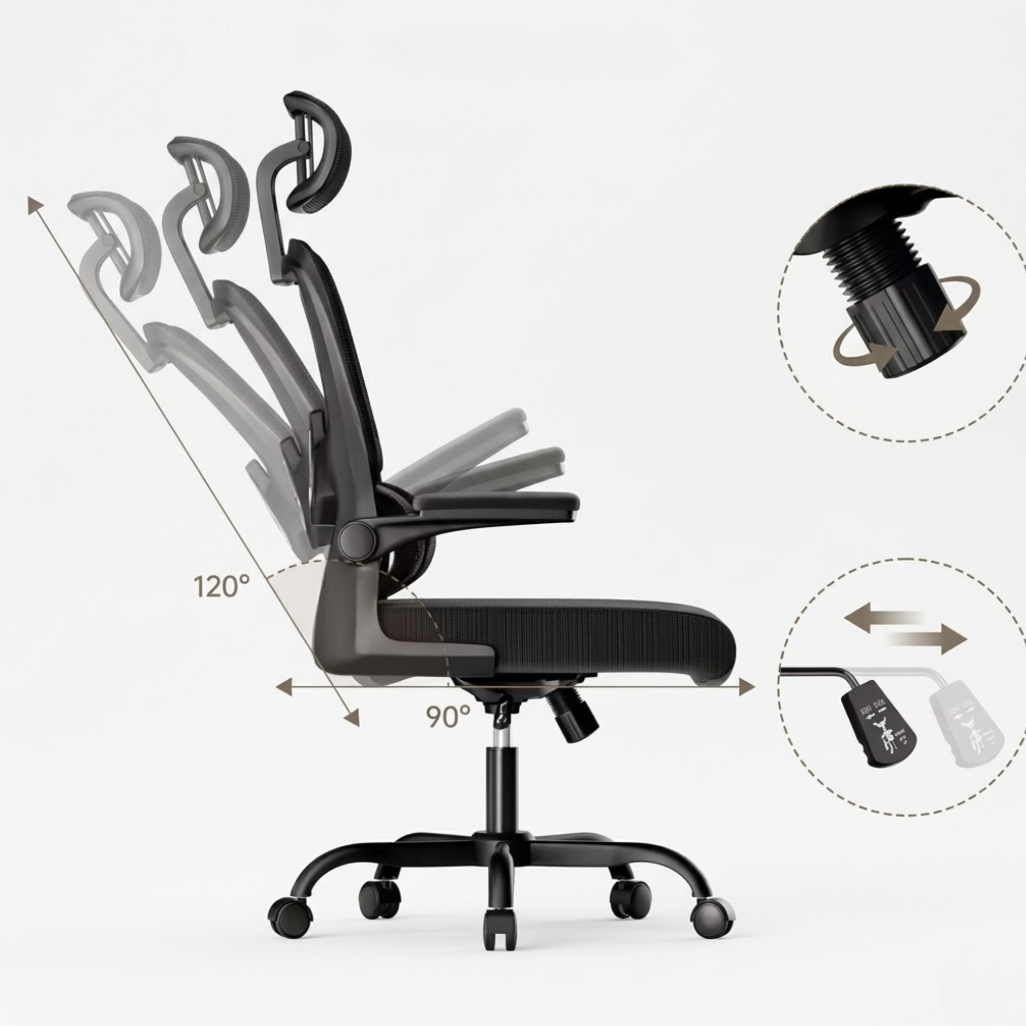 Chaise de bureau ergonomique avec appui-tête | Atelier Desk