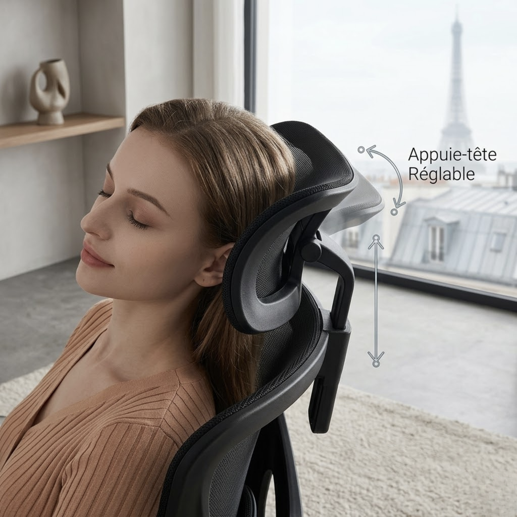 Chaise de bureau ergonomique avec support lombaire adaptatif | Atelier Desk