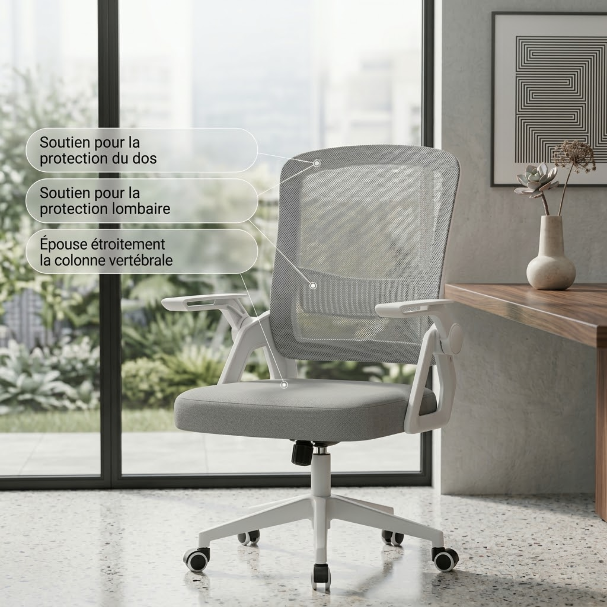 Chaise de bureau ergonomique en maille | Atelier Desk