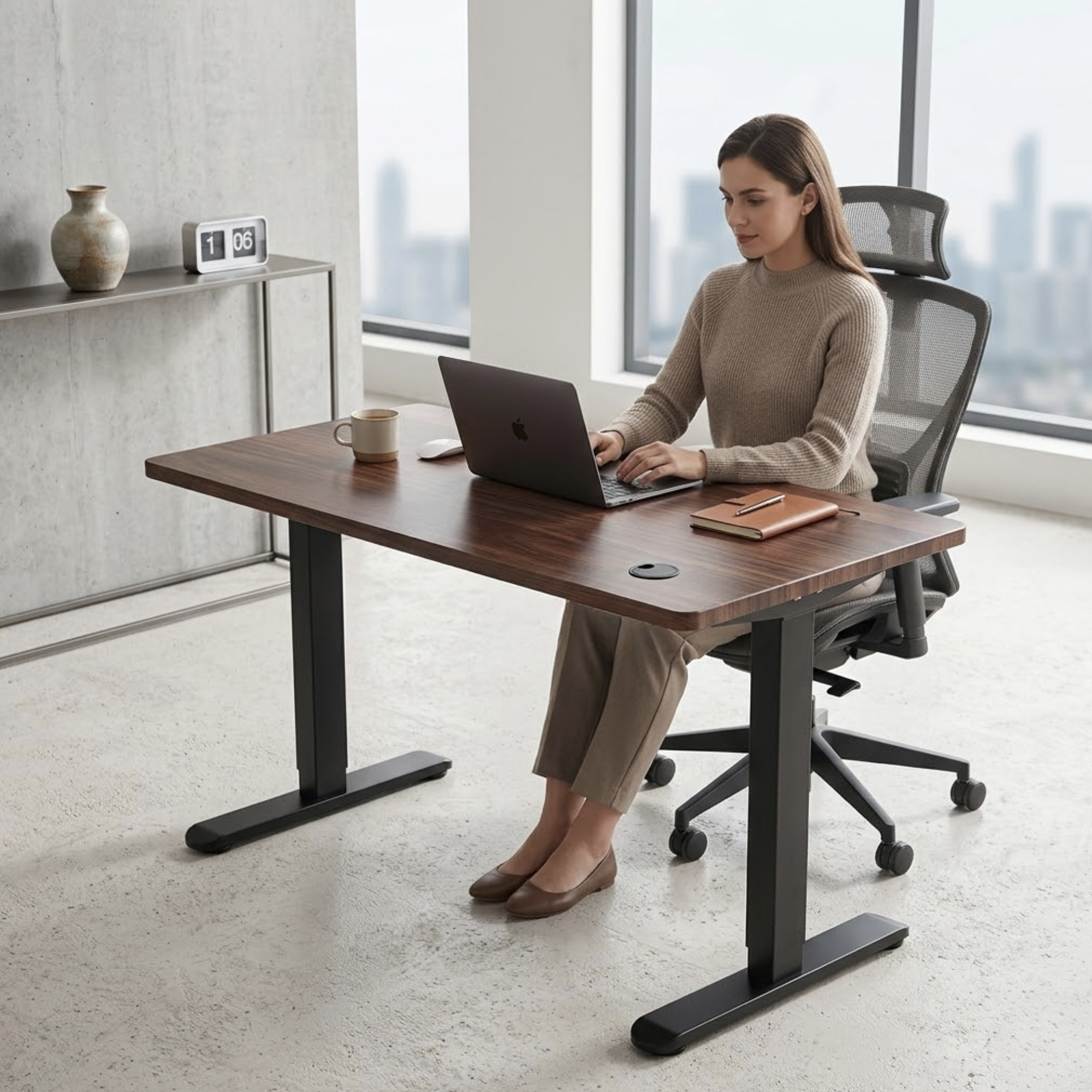 Bureau assis debout électrique 140 × 70 cm | Atelier Desk