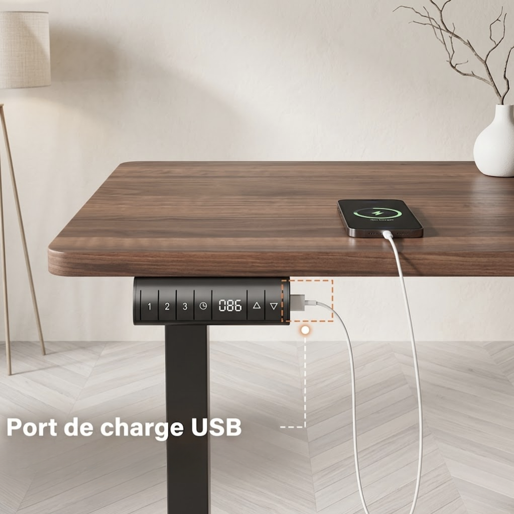 Bureau assis debout électrique 140 × 70 cm | Atelier Desk