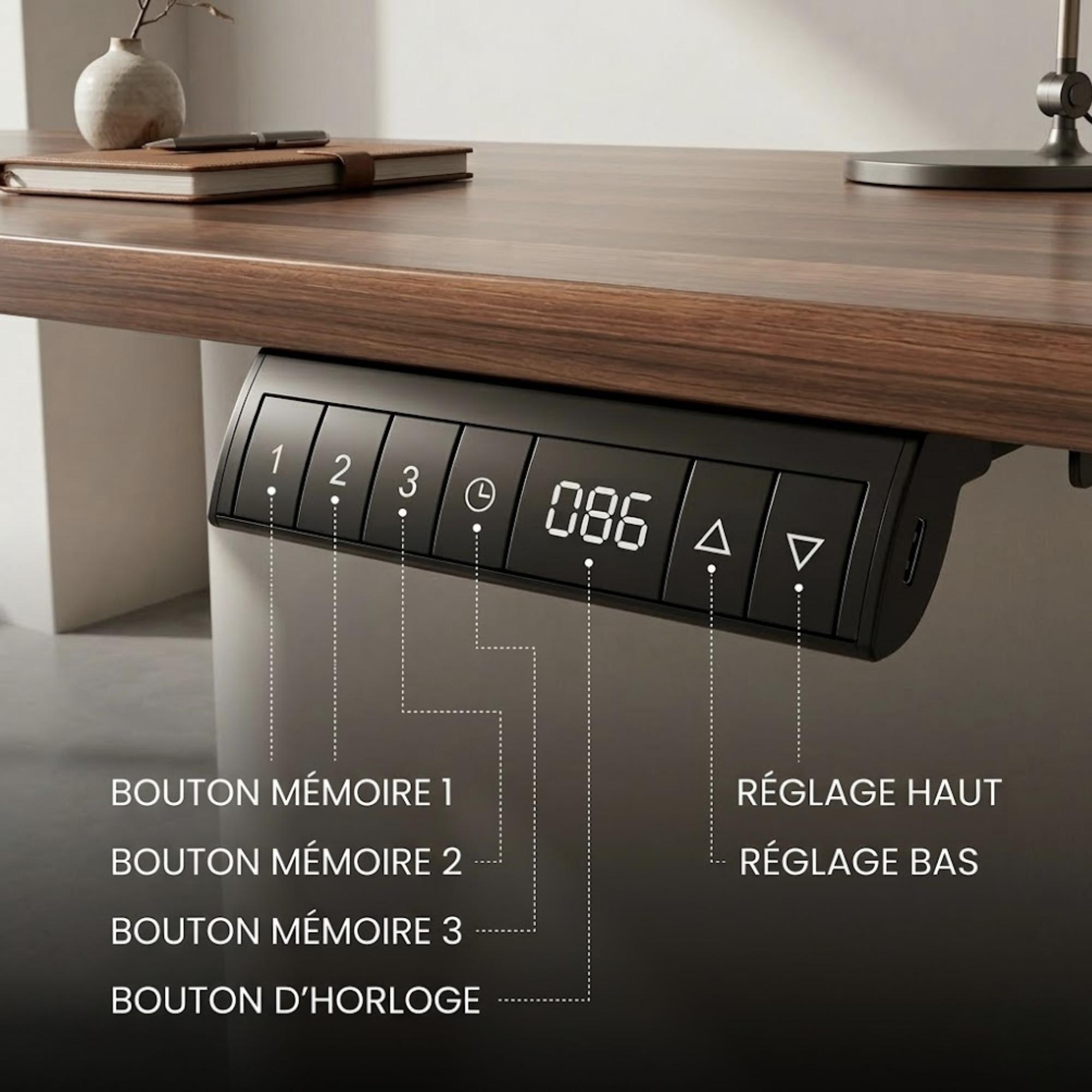 Bureau assis debout électrique 140 × 70 cm | Atelier Desk