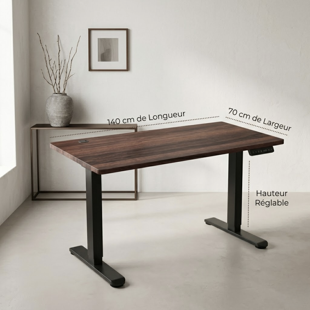 Bureau assis debout électrique 140 × 70 cm | Atelier Desk
