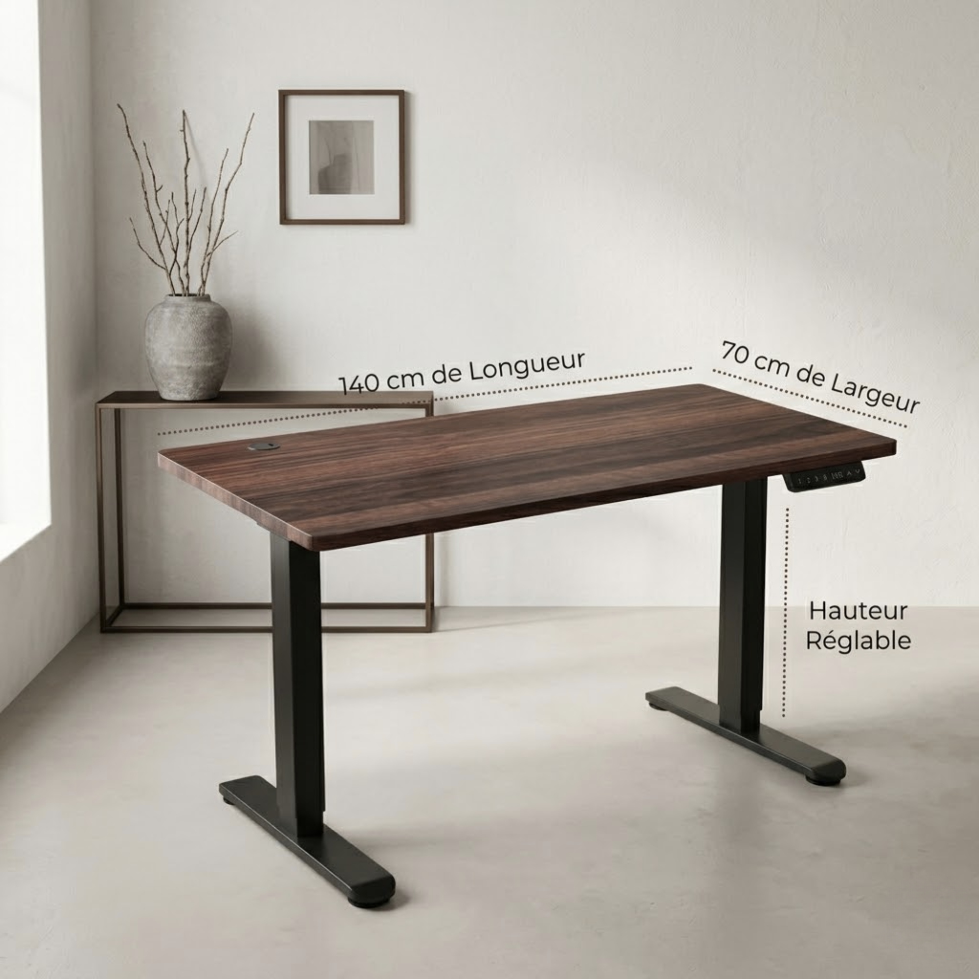 Bureau assis debout électrique 140 × 70 cm | Atelier Desk