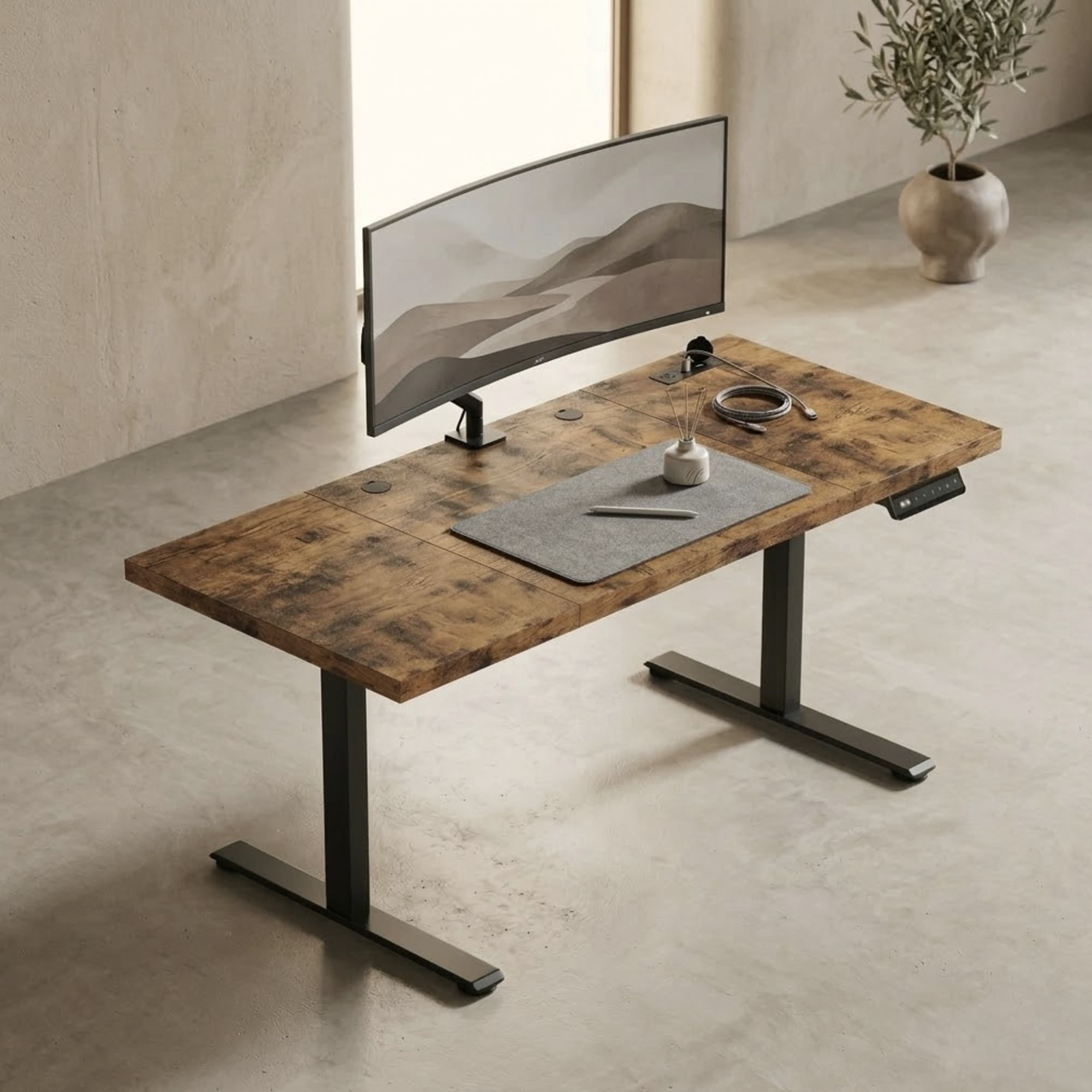 Bureau assis debout électrique 180 × 70 cm | Atelier Desk