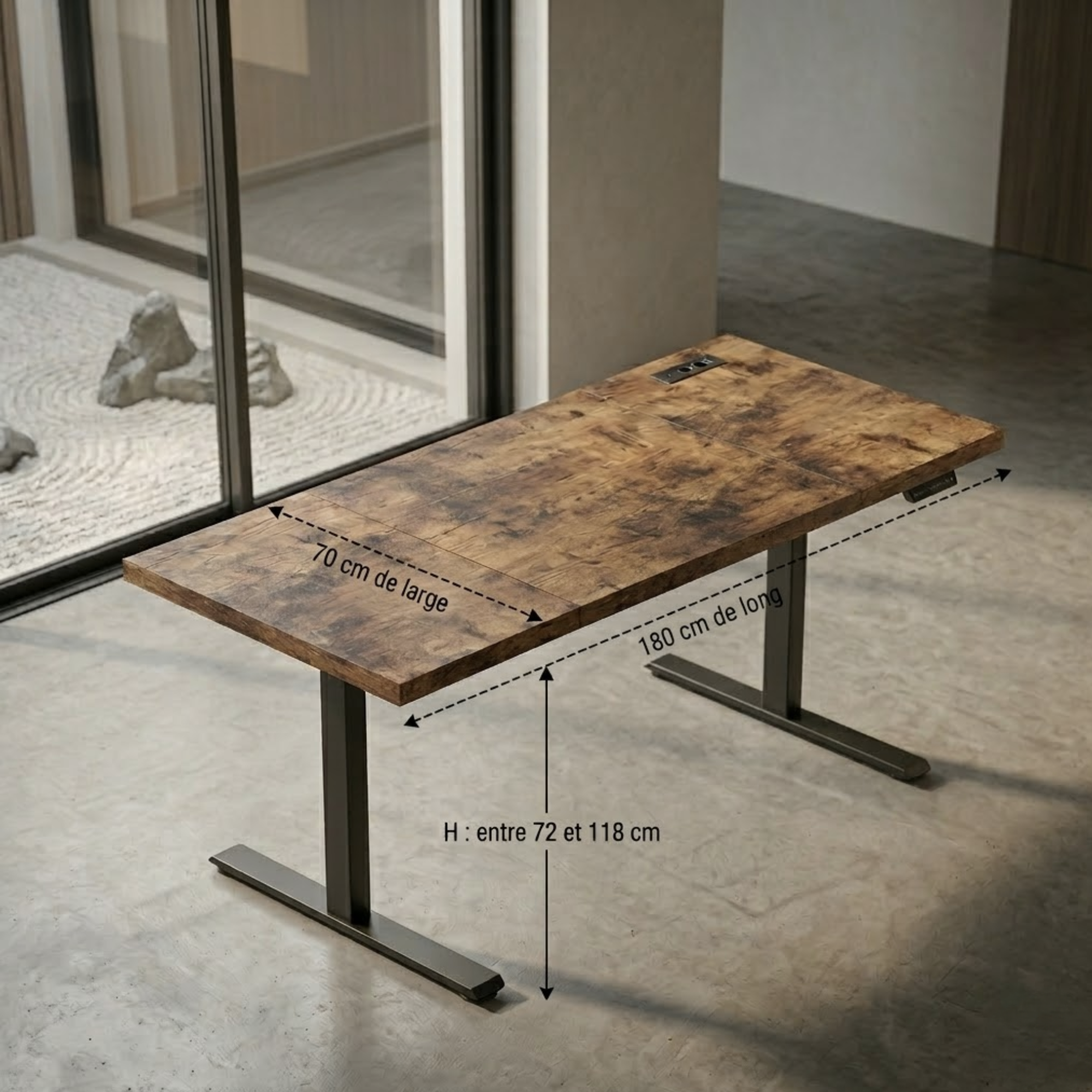 Bureau assis debout électrique 180 × 70 cm | Atelier Desk