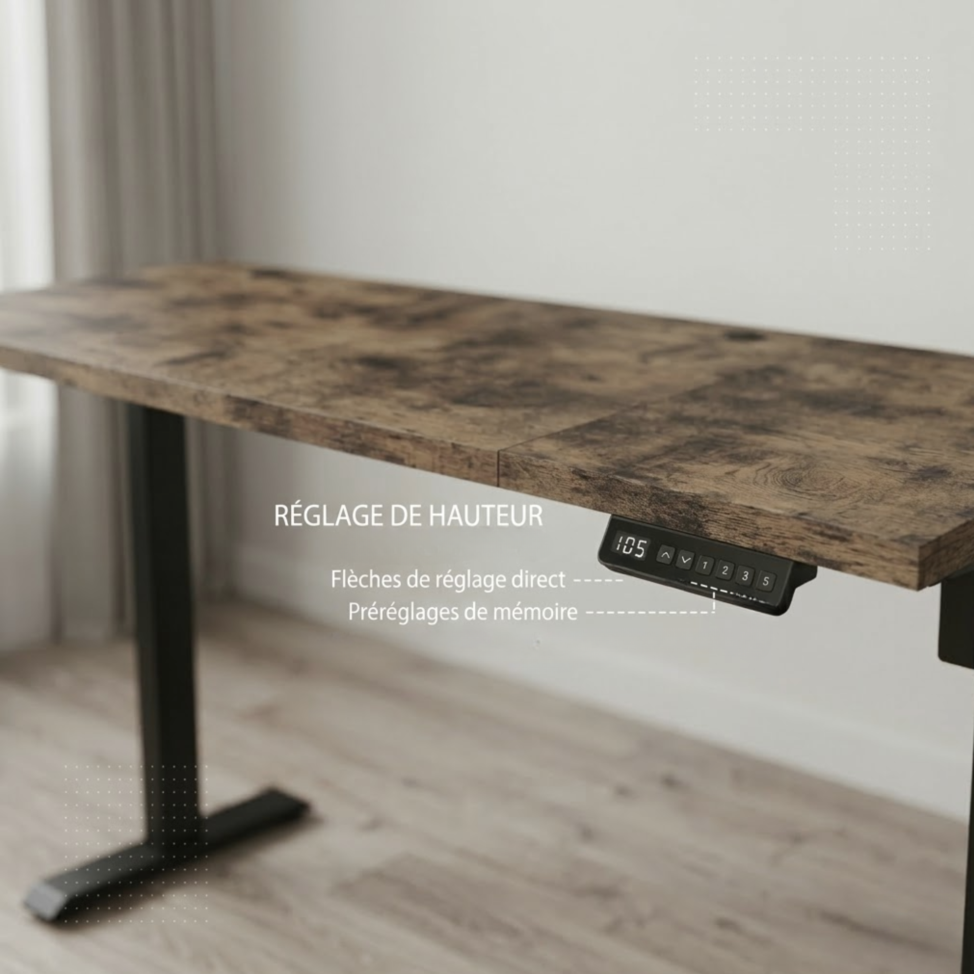 Bureau assis debout électrique 180 × 70 cm | Atelier Desk